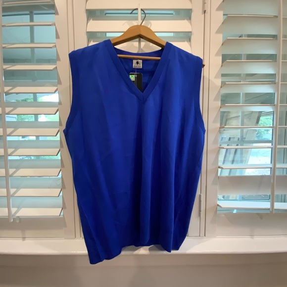 NWT Y2K vintage wool blend royal blue knit sweater vest - Picture 1 of 6